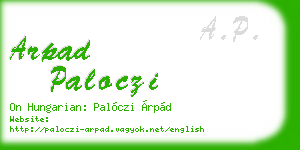 arpad paloczi business card