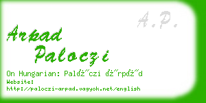 arpad paloczi business card